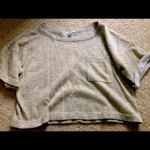 Gold shimmery off the shoulder crop top